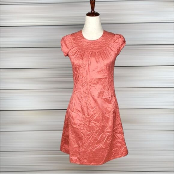 Calypso St. Barth Christiane Celle Silk Pink Flamingo A-line Cap Sleeves Dress S - Picture 1 of 8